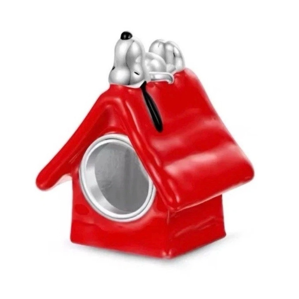 SNOOPY Peanuts S925 Sterling Silver Red Doghouse Charm with Gift Box - Picture 2 of 8